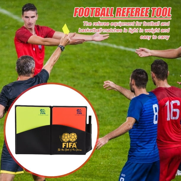 Pilipane Juego de cartas de árbitro de fútbol, tarjetas rojas y amarillas  de árbitro de advertencia con hojas de puntuación de cartera (incluye 1