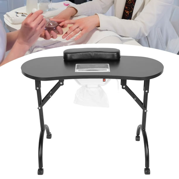 Mesa De Manicura Portátil plegable Mesa De Uñas Para Salón Spa Con Ruedas  Nuevo