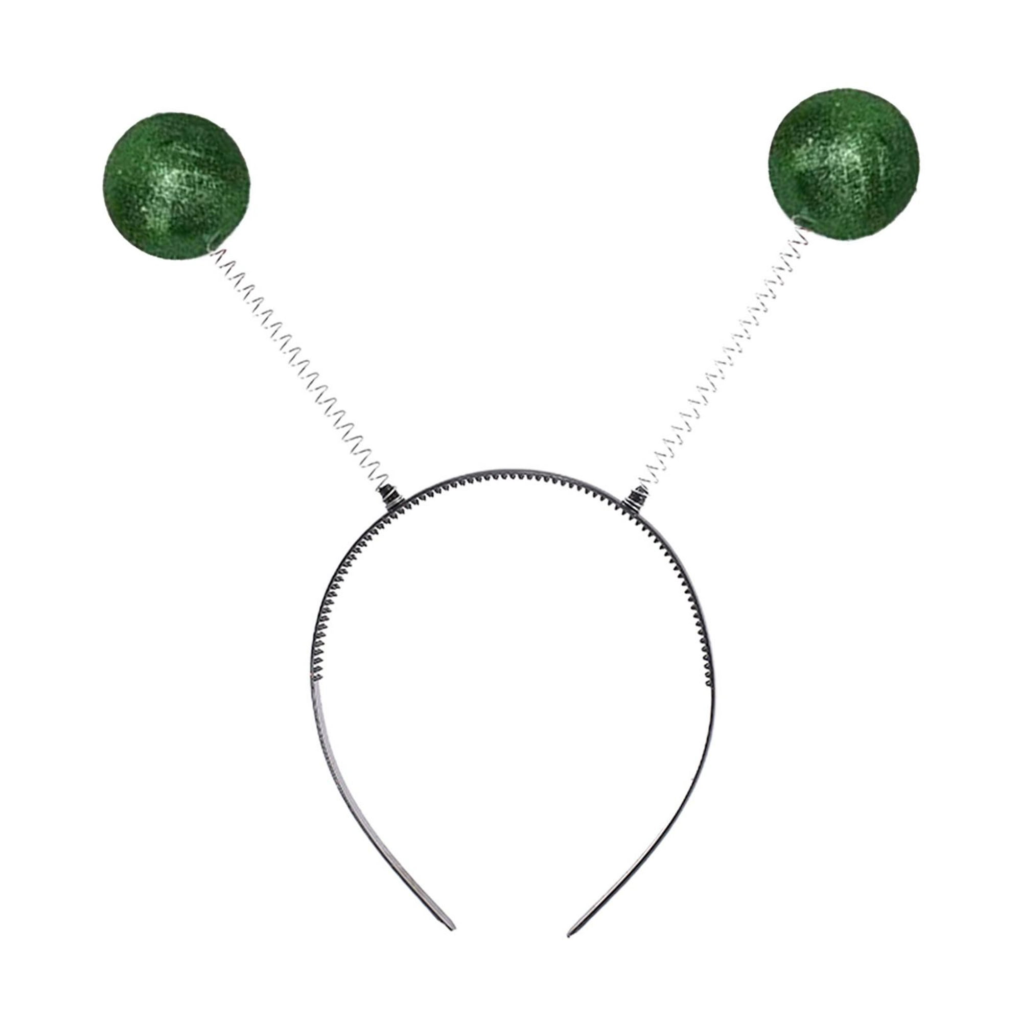 Diadema de alienígena de 3 piezas de diadema de antena marciana plateada,  diadema de orejas de alienígena, disfraz de alienígena para fiesta de