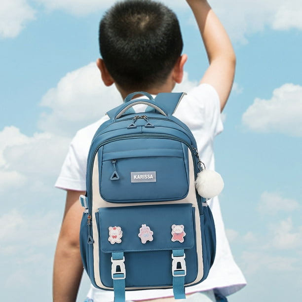 Mochila de estudiante para niños, mochila de escuela primaria de moda para  adolescentes y niñas (azul) Likrtyny Para Estrenar