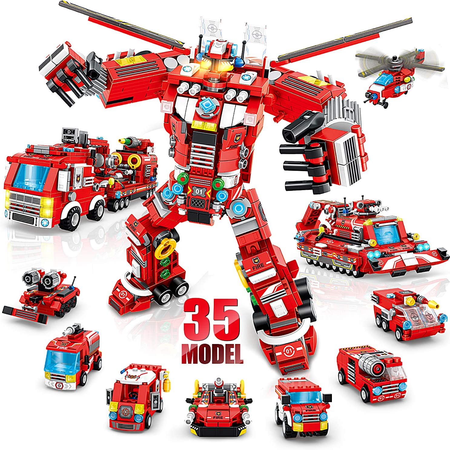 Juguetes de construcción de robots para niños de 6 7 8 9 10 años de edad,  836 piezas de juguetes creativos de bloques de camiones de construcción, 35  en 1 tallo, ladrillos