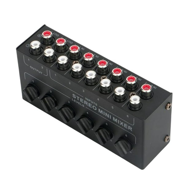 Mezclador de audio de 6 canales Mezclador pequeño Sistema de sonido Sistema  de mezcla para Bar Party Hugo Mezclador de audio