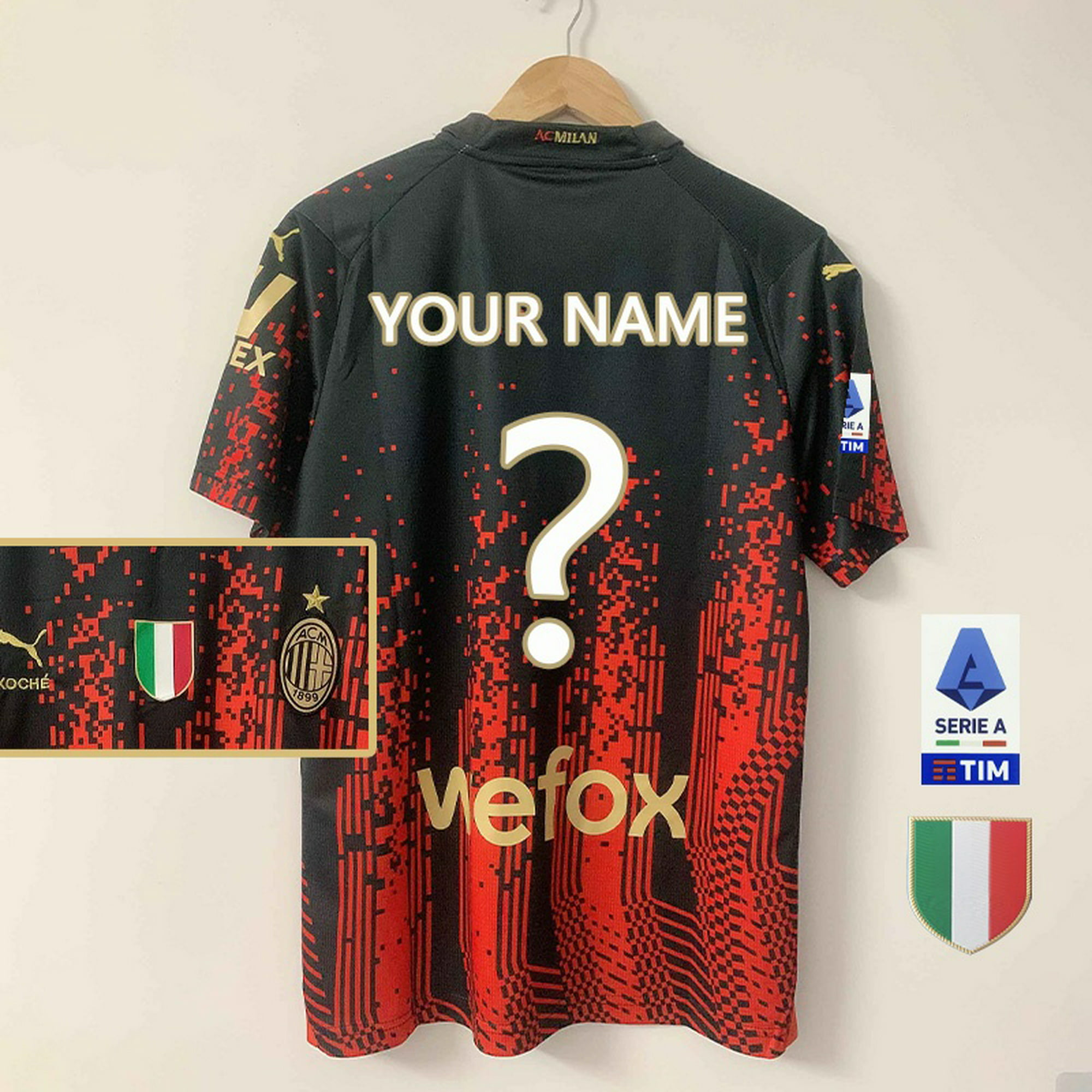 AC MILAN 2022 2023 Cuarta Camiseta De Fútbol Versión Conmemorativa Especial  Para Aficionados Gao Jiahui unisex