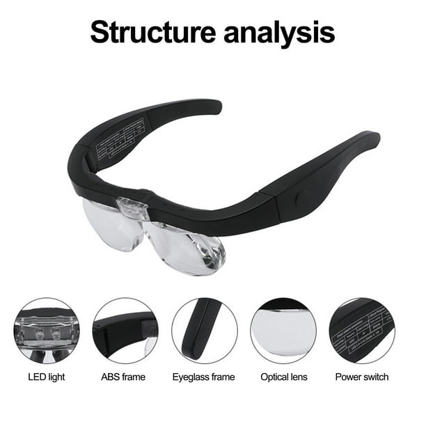 Gafas Lupa pro 3 leds Recargables USB 