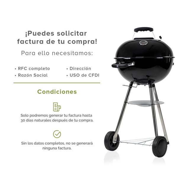 Asador De Carne De Carbón Avera Ac22p De 22 Premium Negro