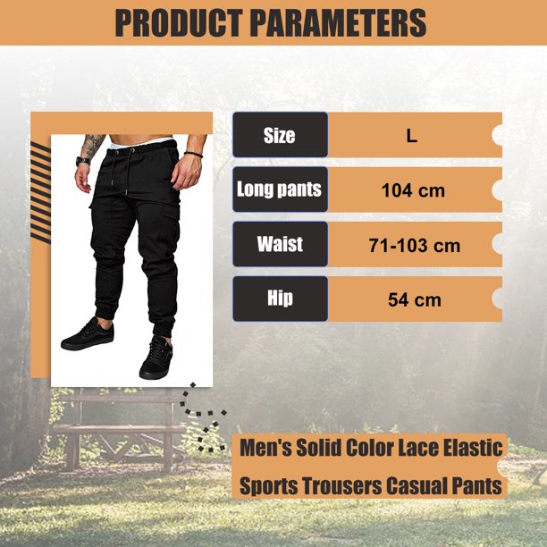 Pantalones Cargo Para Hombre Jogger Con Cordón Chinos Pantalones