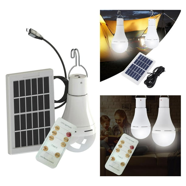 Bombilla LED Solar para exteriores, luz colgante con temporizador y Control  remoto, impermeable, para jardín, senderismo, Camping, pesca, luces de  emergencia