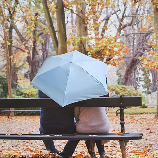 Paraguas de viaje plegable, 6 varillas Mini paraguas de viaje Paraguas  fuerte Paraguas plegable Paraguas de lluvia Paraguas a prueba de viento  Ligero Pequeño Paraguas compacto para mujeres Paraguas pequeño anti-UV para
