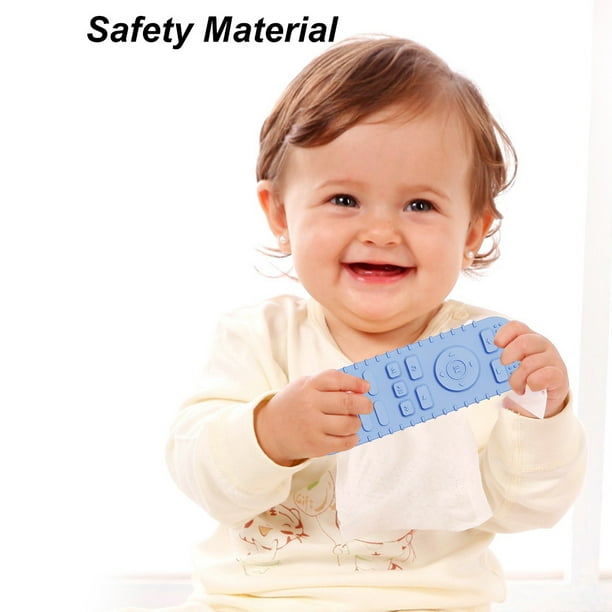 Juguetes Para La Dentición Del Bebé Manopla de silicona para bebé, mordedor,  juguetes infantiles suaves para aliviar la dentición (azul)