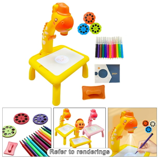 Mesa de proyector de dibujo para niños, juguete de proyector de traza y  dibujo, con luz y música, proyector inteligente para niños, escritorio de