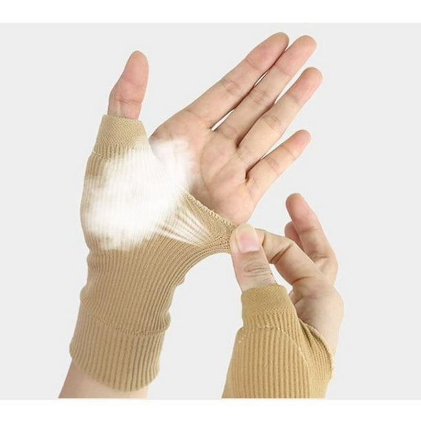 Guantes de compresión para muñeca para artritis (1 par), soporte de muñeca  de cobre sin dedos con correa ajustable. Levamdar DCF65-1