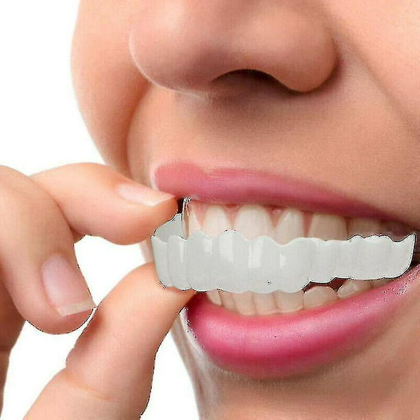 Snap On dientes postizos superior + inferior carillas dentales dentaduras  conjunto de cubierta de dientes A LingWen 9024715521767