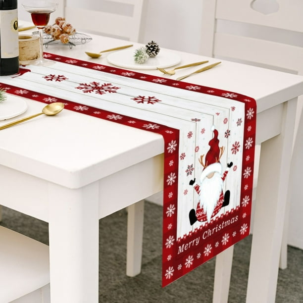  Camino de mesa de comedor para el hogar, cocina, camino de mesa  de comedor, decoración de mesa, árbol de Navidad, color verde, grueso de  algodón, mantel de mesa de té, gabinete