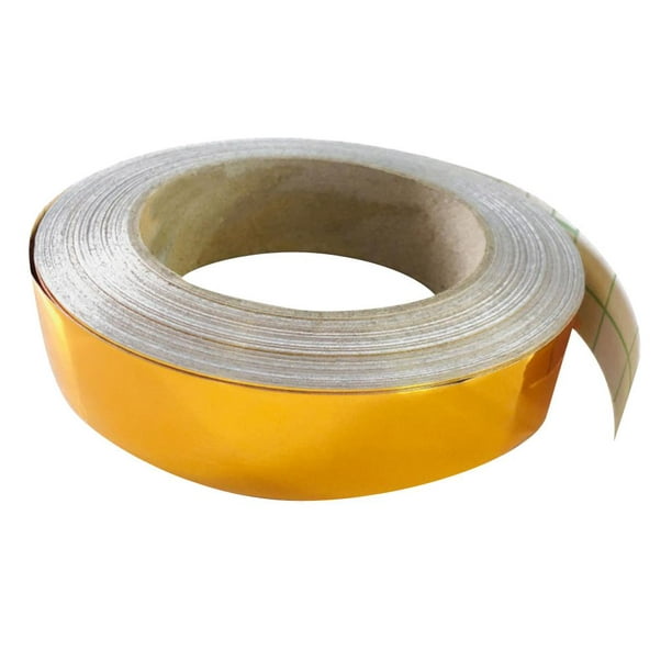 3 rollos de calcomanías de borde de líneas de lámina dorada, adhesivo de  relleno impermeable para baldosas con costuras de azulejos, cinta adhesiva