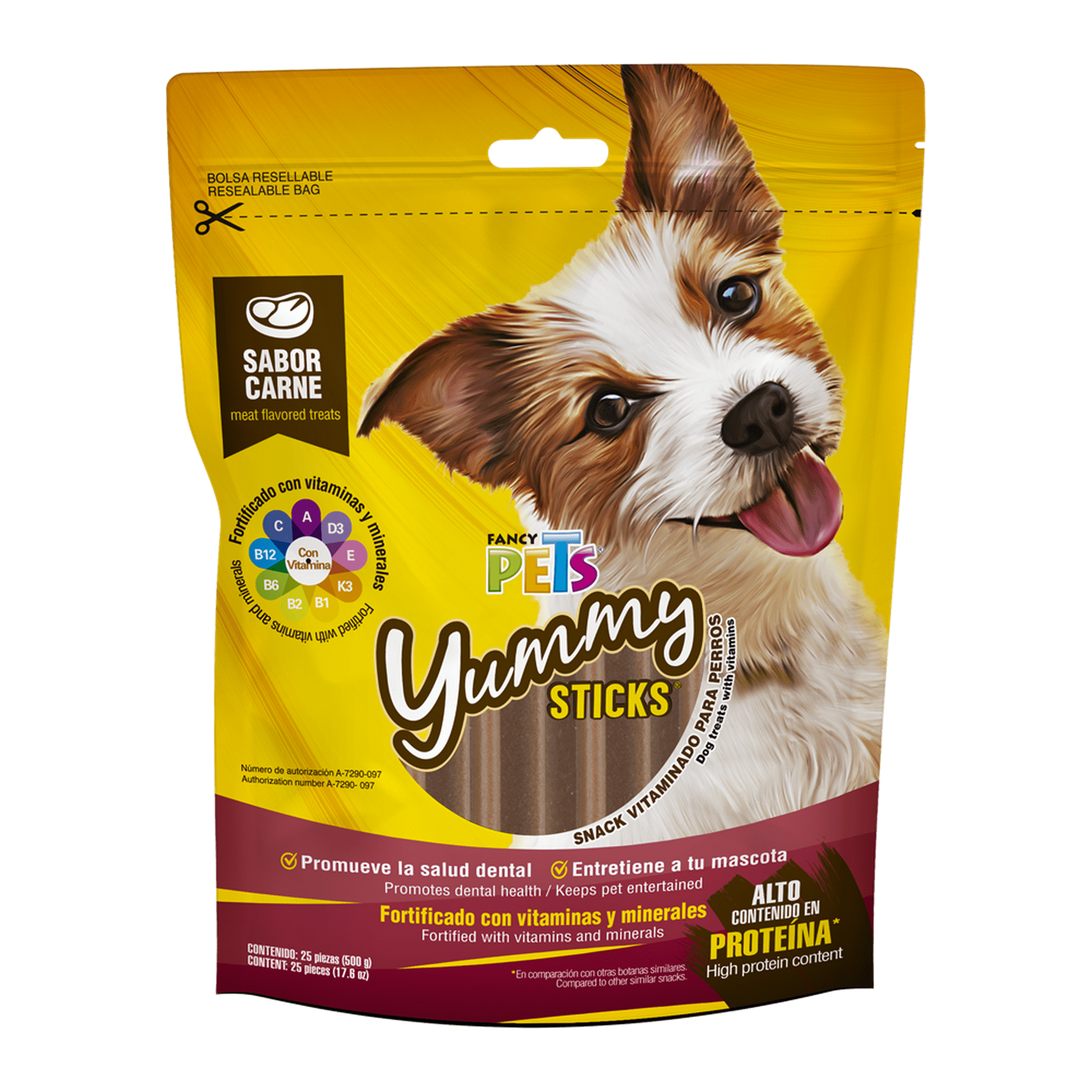 YUMMY STICKS CARNE 25 PZ 500G Fancy pets 500 g Walmart en lĂnea