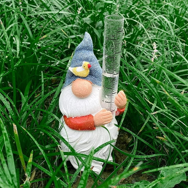GNOME de resina pluviómetros, estatua de jardín GNOME con pluviómetro de  plástico, pintado a mano GNOME pluviómetro estatua adornos regalo,  decoración de arte al aire libre ZefeiWu 8390615890908