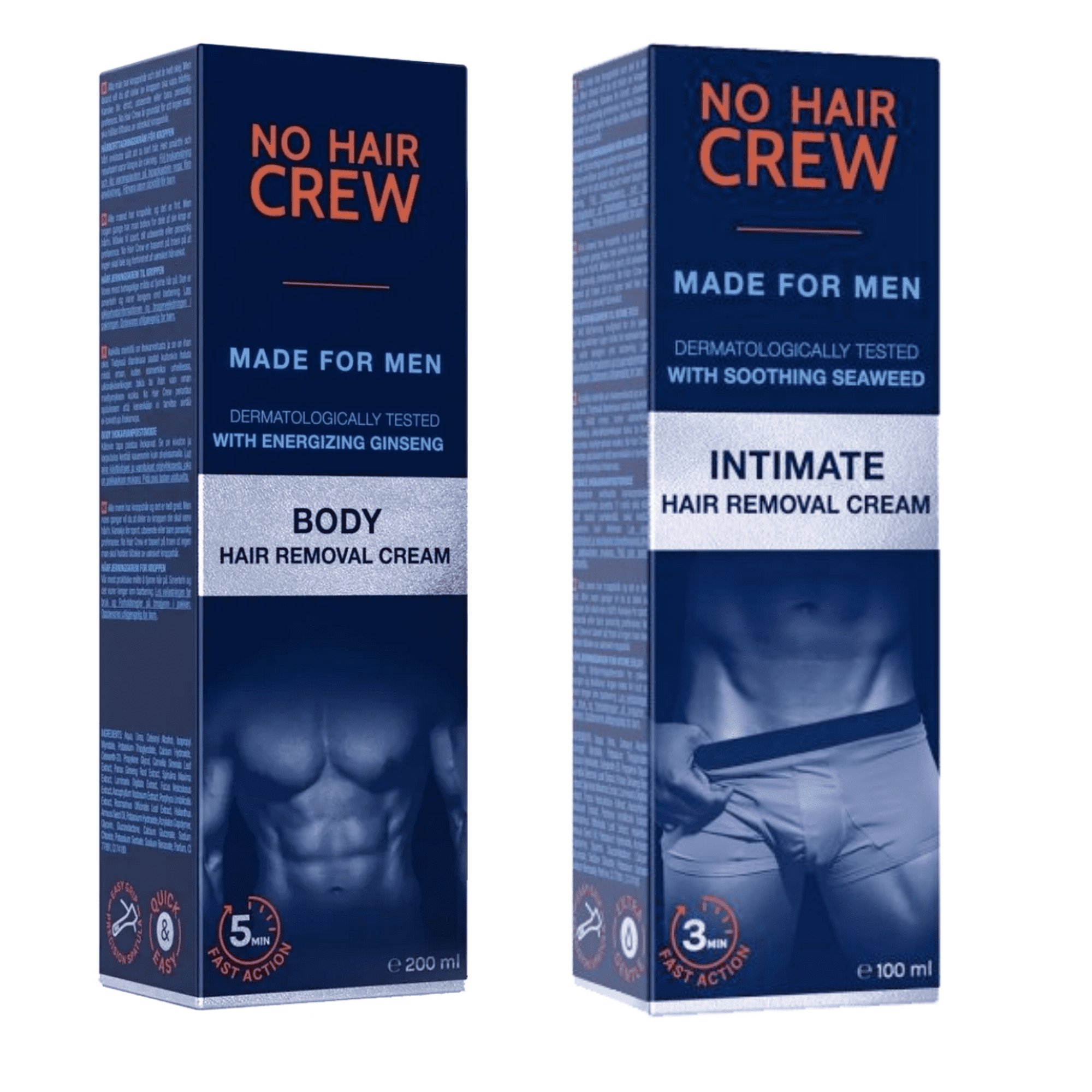 Cremas NO HAIR CREW Duo pack Depilatorias íntimas para hombre 200ml