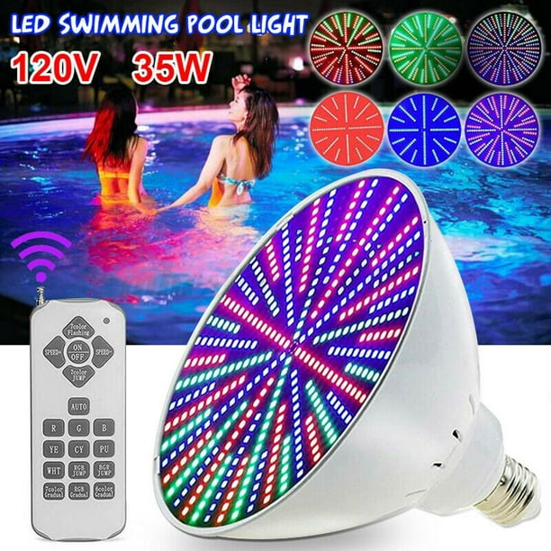 Bombilla LED de Color RGB para piscina con mando para piscina , fácil de  utilizar e instalar, Material duradero 120V 35W shamjiam luz de la piscina