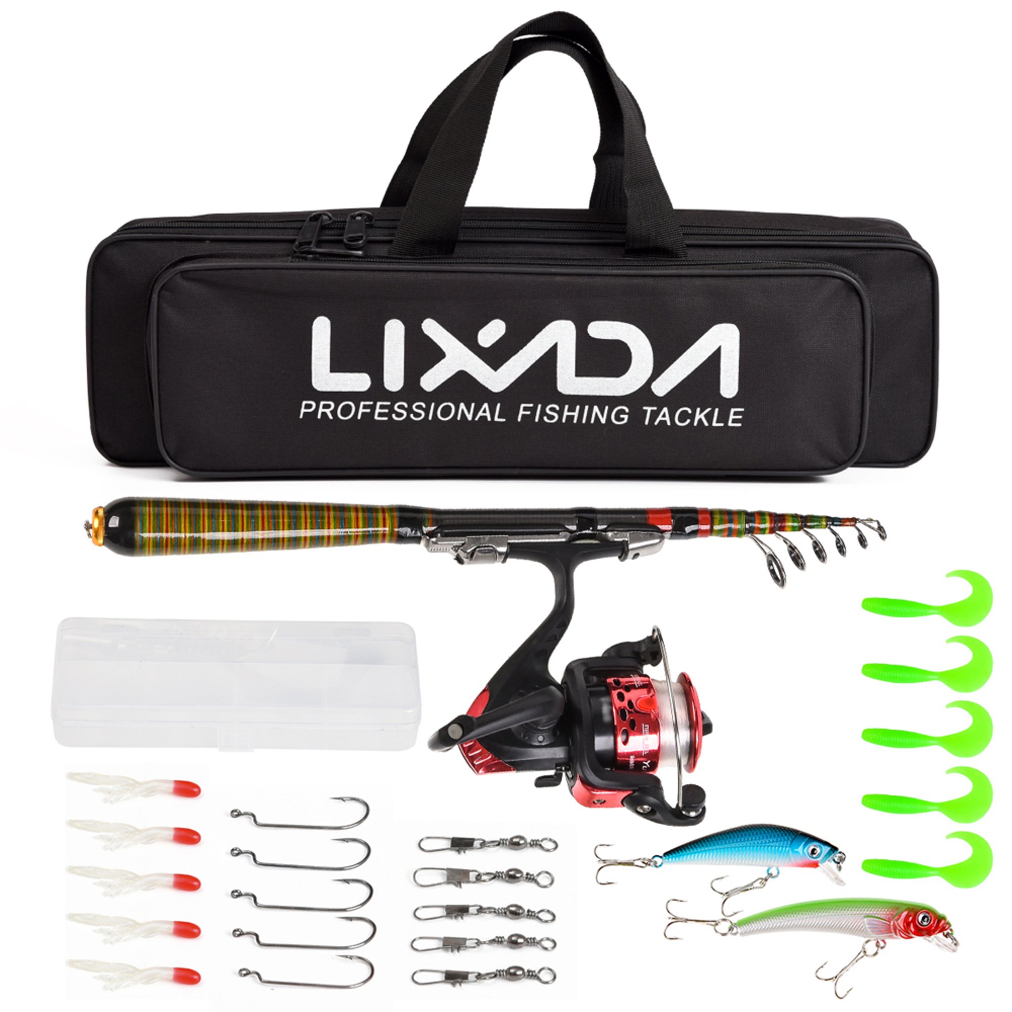 Accesorios De Pesca Lixada 2,1 M 2,3 M Carrete De Caña De Pescar  Telescópico Combo Kit Completo Caña De Fibra De Carbono Carrete Giratorio  Bolsa De Pesca Estuche Pesca Gear Set 231020 De 20,83 €