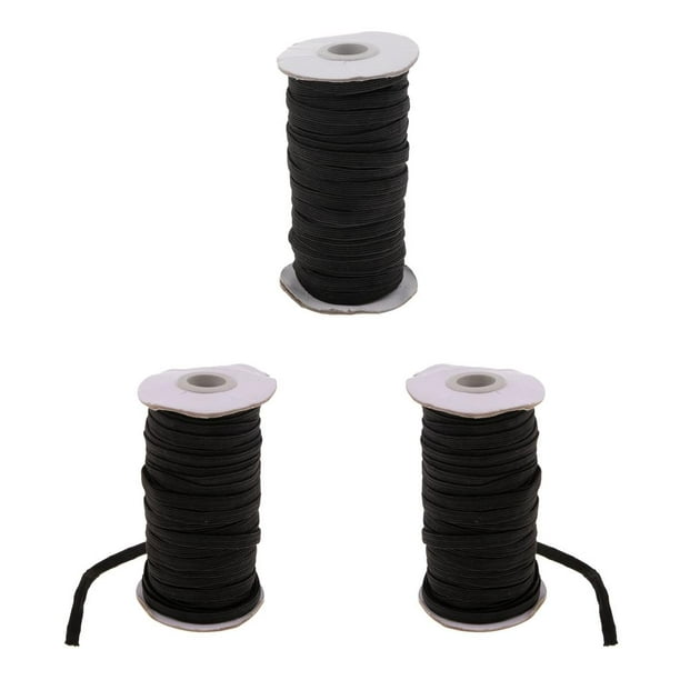 Cordón elástico elástico de 3 para ropa, vestido, pantalones deportivos,  ribete de costura, negro Baoblaze Costura con banda elástica