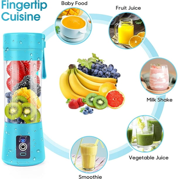 iCucina - Batidora portátil mezcladora de frutas recargable con licuadora  USB para batidos de proteínas, jugo de frutas, oficina, deportes, hogar