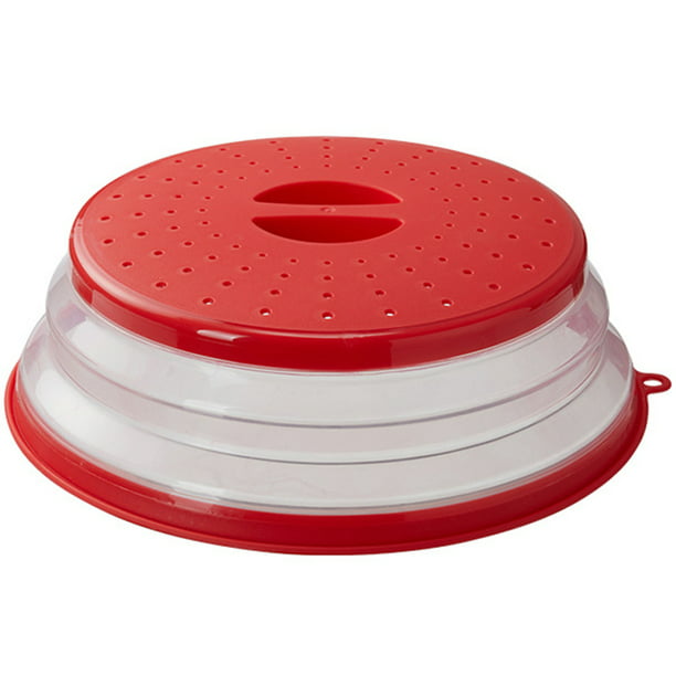 OUZIFISH Cubierta plegable para placa de microondas de 10.5 pulgadas, sin  BPA, fácil agarre, tapa protectora de placa de microondas con ventilación  de