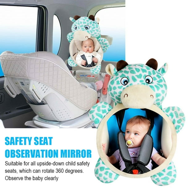 Espejo retrovisor Universal para asiento de coche para niños, luz LED,  Control remoto, espejos giratorios para silla de bebé, accesorios  interiores para automóviles