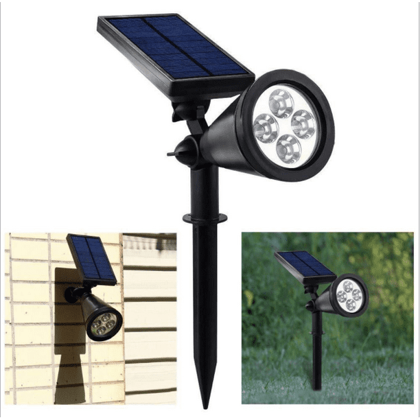 Foco LED blanco cálido de aluminio fundido con energía solar para jardín al  aire libre Patio paisaje árbol Uplight Downlight