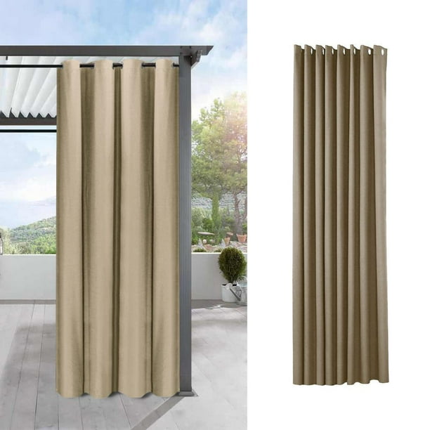 Cortina de aire libre sólida de 2 piezas, apagón de luz solar, cortina  impermeable, decoración de patio Macarena par de cortinas opacas