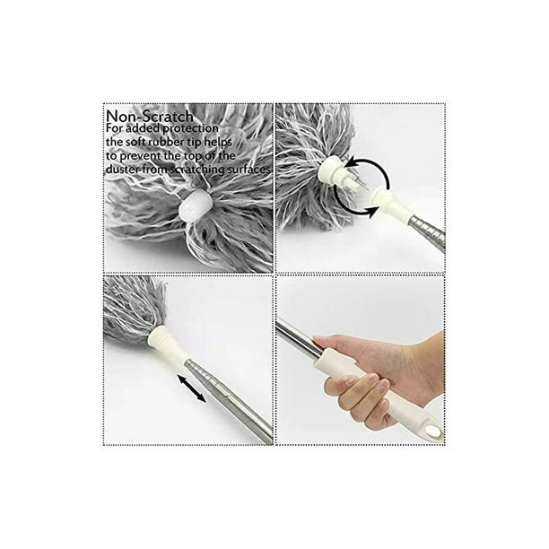  eazer Kit de 3 accesorios para quitar el polvo para poste de  extensión eazer o a mano, incluye plumero de microfibra, plumero de  limpieza de chenilla, plumero triangular, para limpieza de