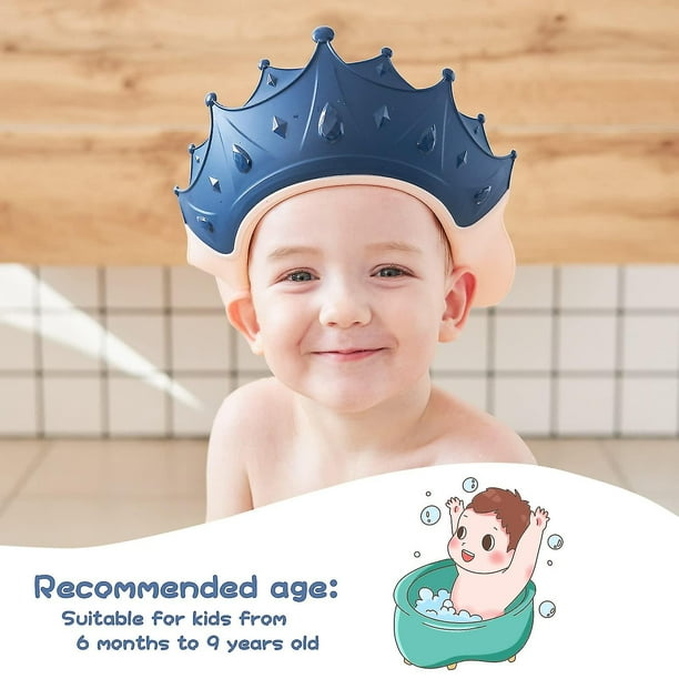  Visera de baño para niños pequeños, Gorro de ducha con  protección de enjuague de agua