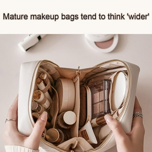 Bolsa de cosméticos de PU Caja de maquillaje a cuadros de gran capacidad  para regalos de vacaciones Likrtyny Cuidado Belleza