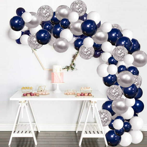 Globos decorativos de 40 cumpleaños, 15 unidades, color negro y plateado,  para fiesta de 40 cumpleaños, globos de confeti de látex para hombres y