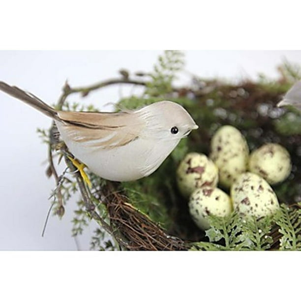 Huevos de pájaros, pequeños huevos de plástico para artesanía