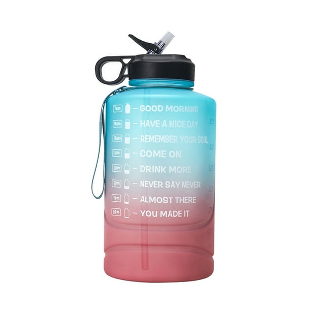 Botella De Agua 2 Litros, Botella De Agua Motivacional, Vaso Para Agua Con  Pajita Y Asa Y Marcador De Tiempo, Jarra De Agua Grande Sin BPA Para