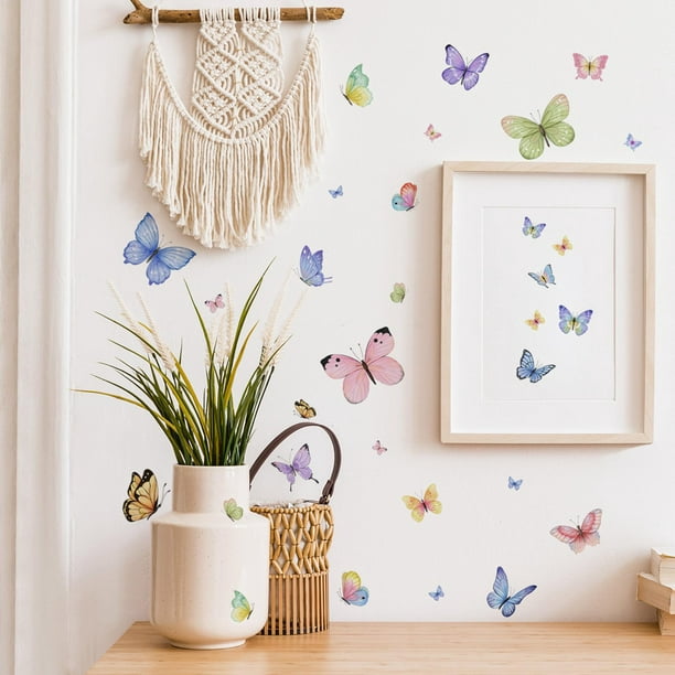 Pegatinas de pared decorativas para sala de estar y dormitorio, vinilo  extraíble de PVC, mariposa, Ojo de pestaña, creativo, decoración del hogar  - AliExpress