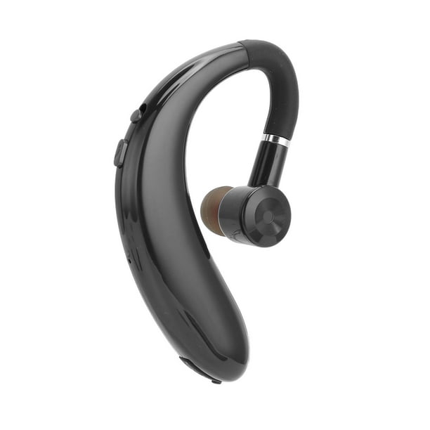 Auriculares con gancho para la oreja, inalámbricos por Bluetooth,  auriculares manos libres con cancelación de ruido de una sola oreja y  micrófono para hacer ejercicio, color negro