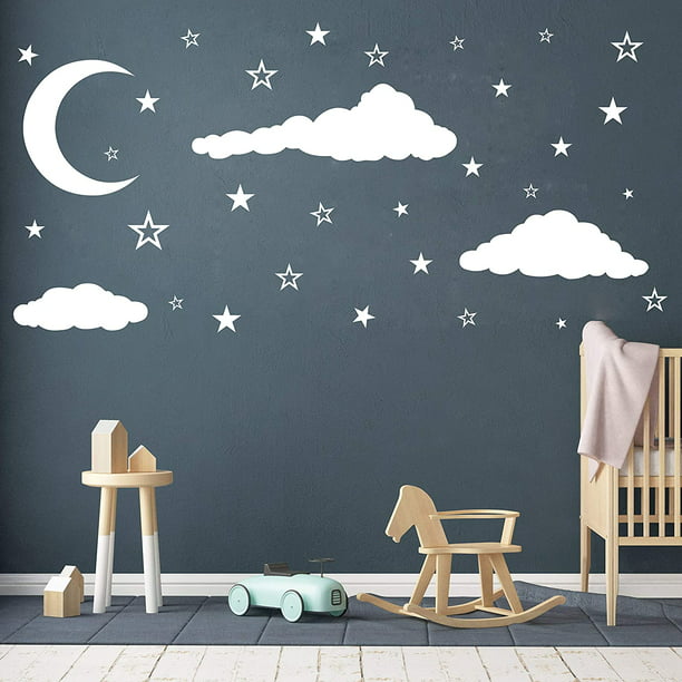 Luna llena con estrellas (*‿*)  Vinilos para bebé, niño y niña