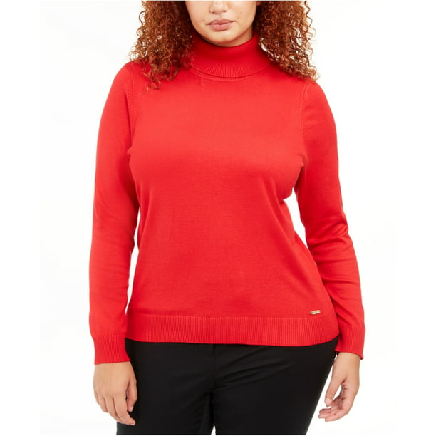 Calvin Klein suéter sólido mujer rojo medio 2X Calvin Klein Pullover | Walmart línea