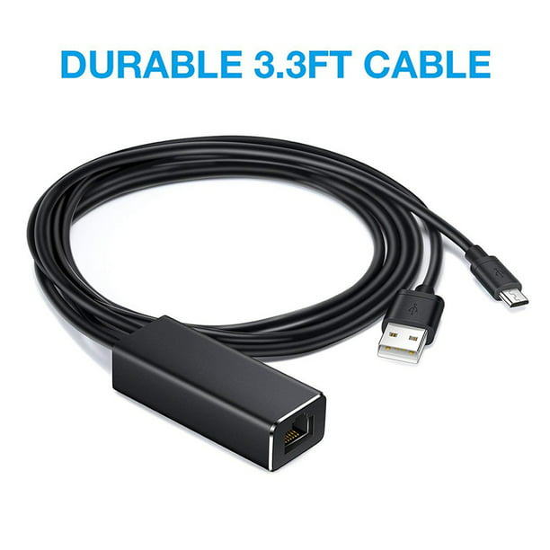 Adaptador Ethernet Micro USB a RJ45 con Cable de alimentación USB Ehuebsd  para  Fire TV Google Home Mini Ultra Chromecast 1 12