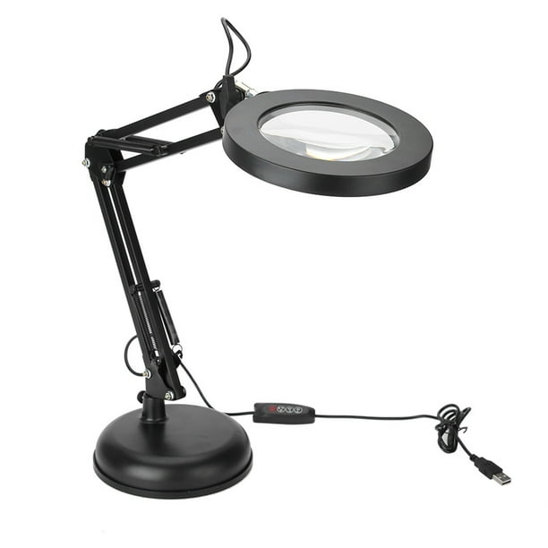 Lámpara de lupa LED de escritorio para salón de uñas, lámpara de aumento  5X, delineador de ojos, manicura, tatuaje, luz de belleza