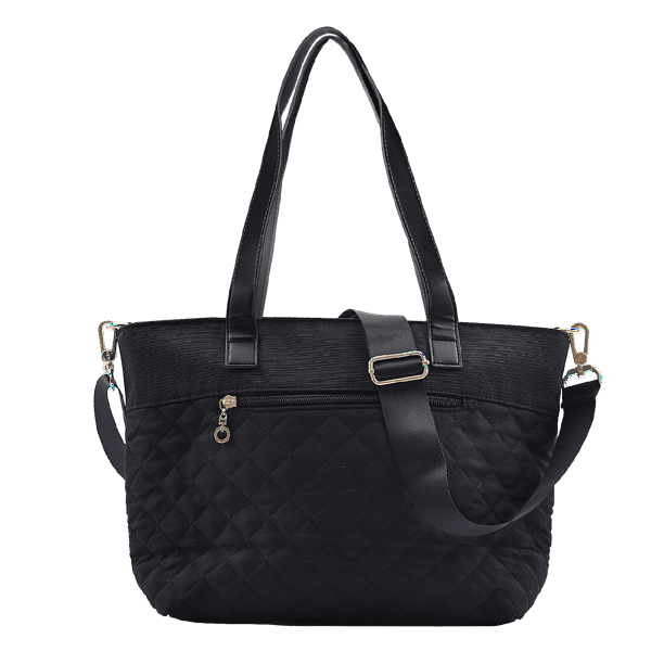  Bolso de mano grande para mujer, estilo casual, con asa  superior, bolso de hombro de cuero vegano, bolso bandolera para mujer,  Negro - : Ropa, Zapatos y Joyería