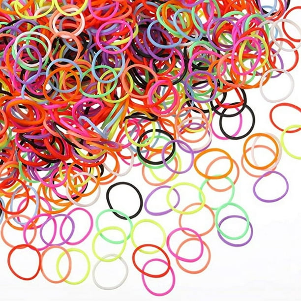 700 mini gomas elásticas suaves para trenzas de pelo de niños (multicolor)  oso de fresa Electrónica