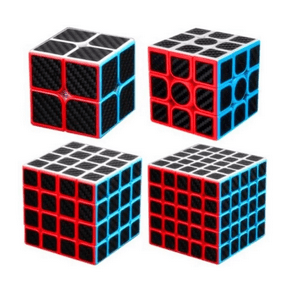 Cubo Rubik 2x2 3x3 4x4 5x5 Fibra De Carbono Profesional Negro