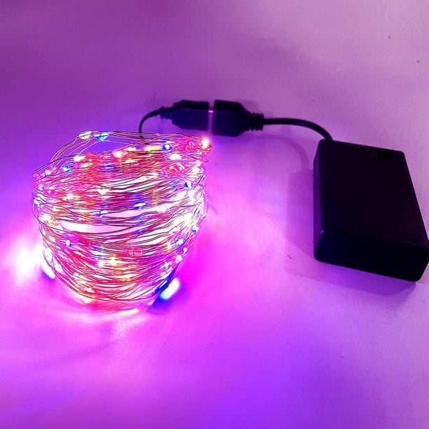 Paquete de 6 luces de hadas LED con batería, 2M 20 luces de hadas de  alambre de cobre LED con pilas IP66 Luz de hadas resistente al agua para  fiestas, Navidad, bodas