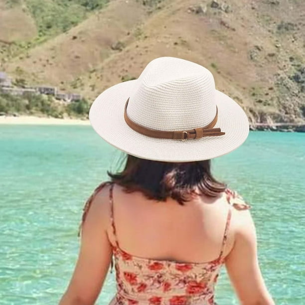 Sombreros de paja para hombres y sombreros para el sol de Panamá,  protección para pya, para niña visera para el sol, sombrero , Colco  Sombrero Ala