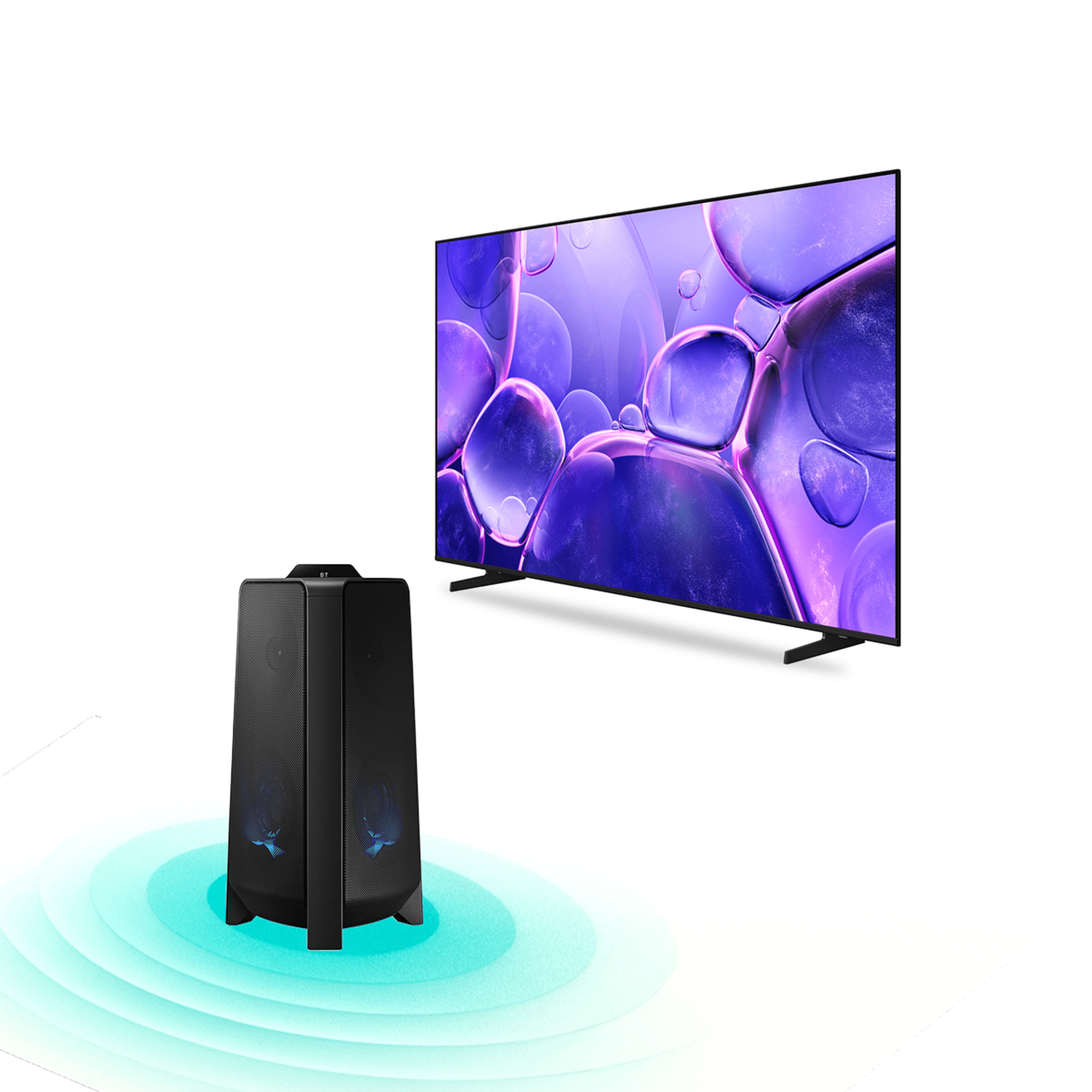 Combo tv 50'' samsung crystal u8000f 4k (2025) + torre de sonido t40 300w bi-Direccional