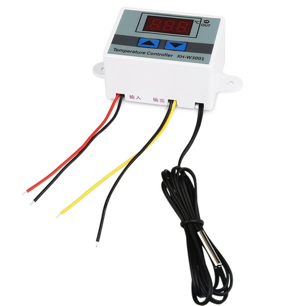 Controlador de temperatura digital Termostato Calefacción Interruptor de  enfriamiento con sonda impermeable 10A 110-220V 1500W