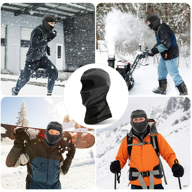 Pasamontañas para esquí, máscara de invierno para hombres y mujeres, equipo  de clima frío para esquí, snowboard y motociclismo, color negro