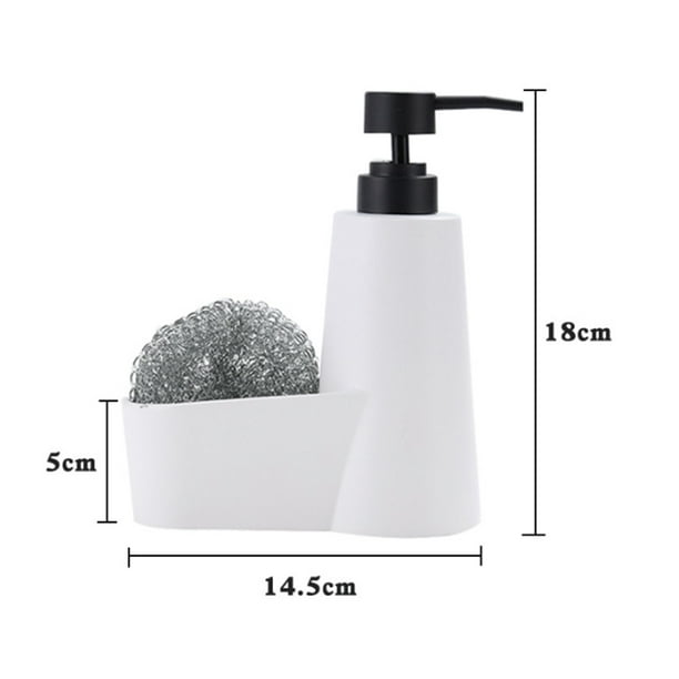 Blanco) Dispensador de jabón líquido con soporte para cepillo de
